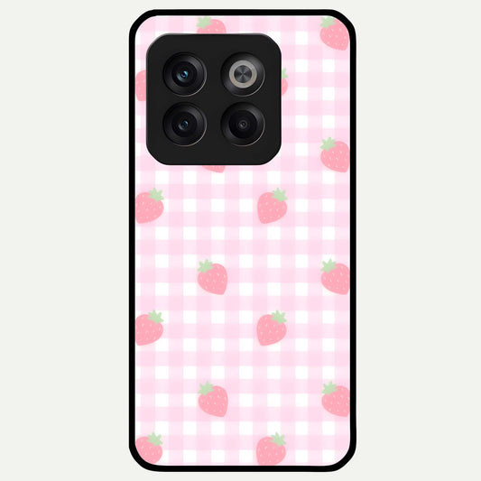  Strawberry Picnic Love Glass Case For OnePlus 10T back cover – full design glossy printed glass finish