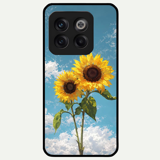  Sunlit Daisy Glow Glass Case For OnePlus 10T back cover – full design glossy printed glass finish