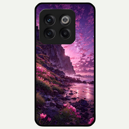  Twilight Blossom Coast Glass Case For OnePlus 10T back cover – full design glossy printed glass finish