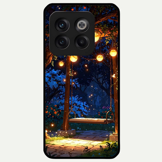  Twilight Garden Swing Glass Case For OnePlus 10T back cover – full design glossy printed glass finish