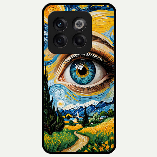  Van Gogh Eye Glass Case For OnePlus 10T back cover – full design glossy printed glass finish