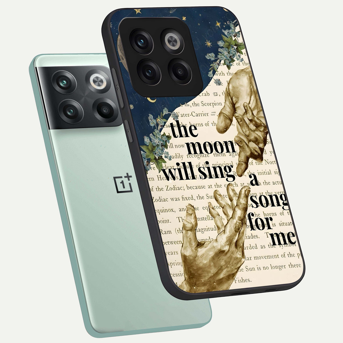  Aesthetic Divine phone case For OnePlus 10T showing premium glass back cover with detailed artwork