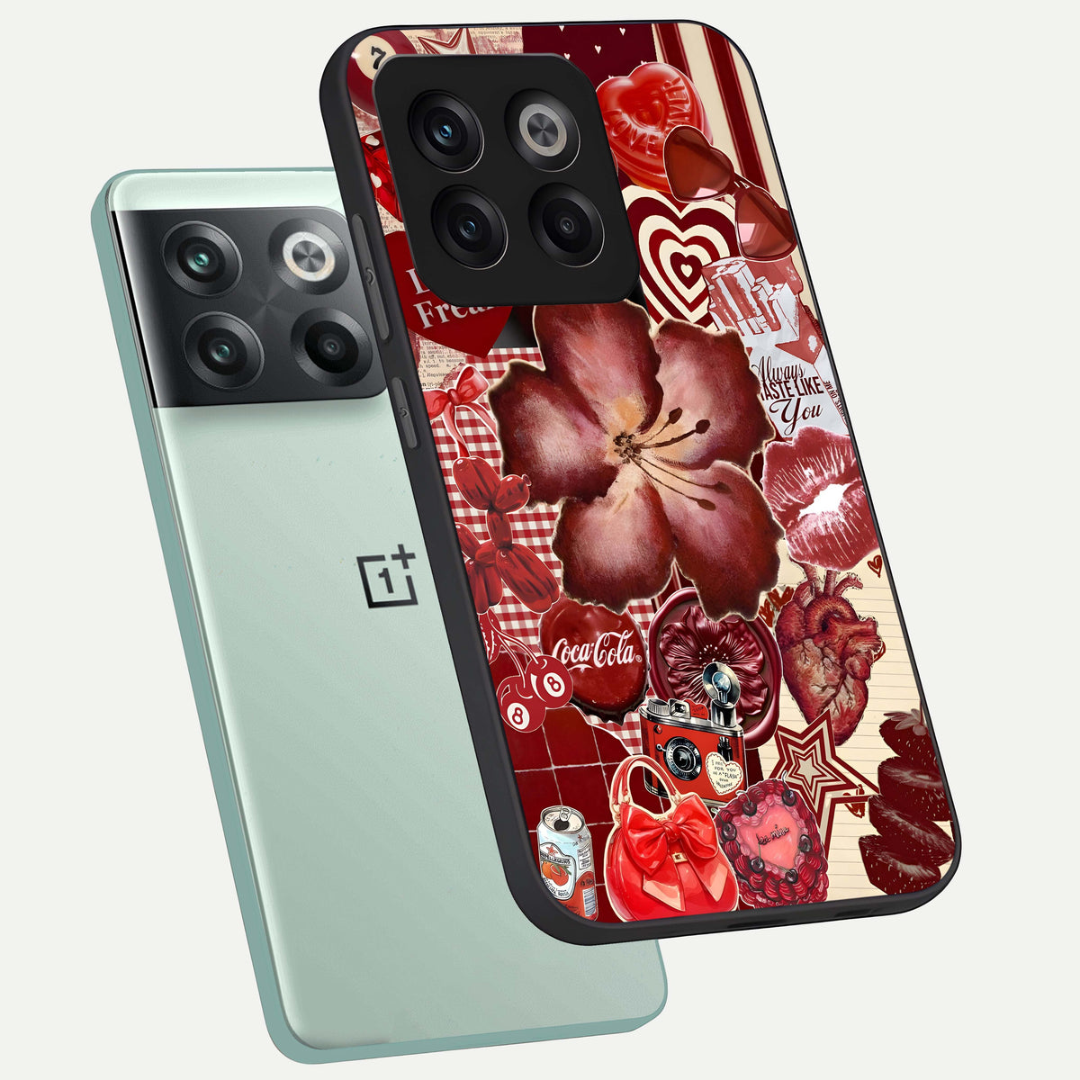  Aesthetic Little Freak phone case For OnePlus 10T showing premium glass back cover with detailed artwork