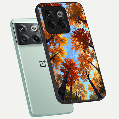  Autumn Sky Rise phone case For OnePlus 10T showing premium glass back cover with detailed artwork