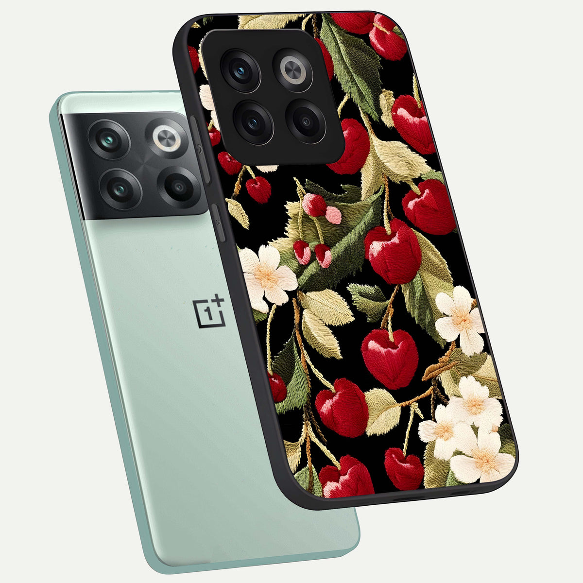  Blooming Spendor Bird phone case For OnePlus 10T showing premium glass back cover with detailed artwork