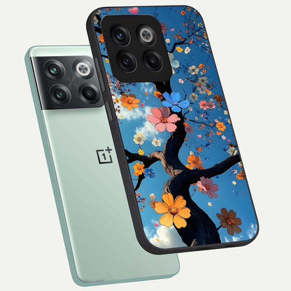  Blossom Dream Sky phone case For OnePlus 10T showing premium glass back cover with detailed artwork