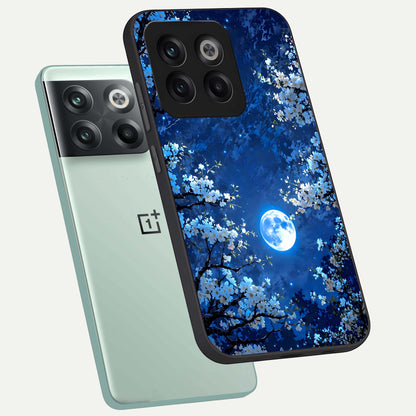  Blossom Moonlight Sky phone case For OnePlus 10T showing premium glass back cover with detailed artwork