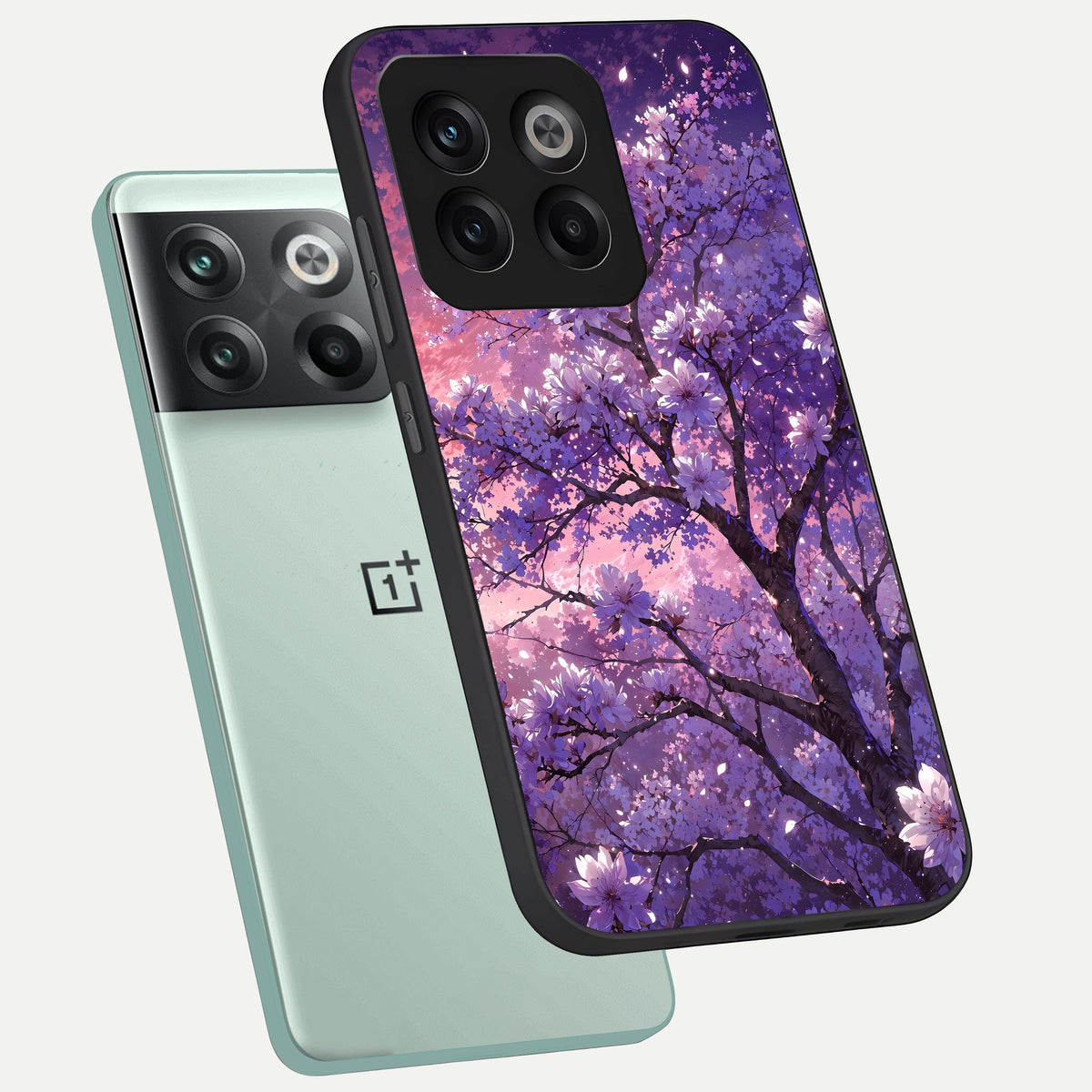  Blossom Tree phone case For OnePlus 10T showing premium glass back cover with detailed artwork