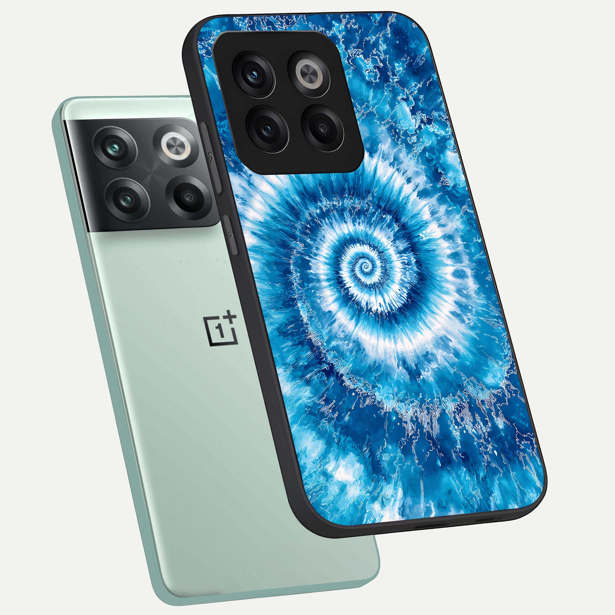  Blue Galaxy Wave phone case For OnePlus 10T showing premium glass back cover with detailed artwork