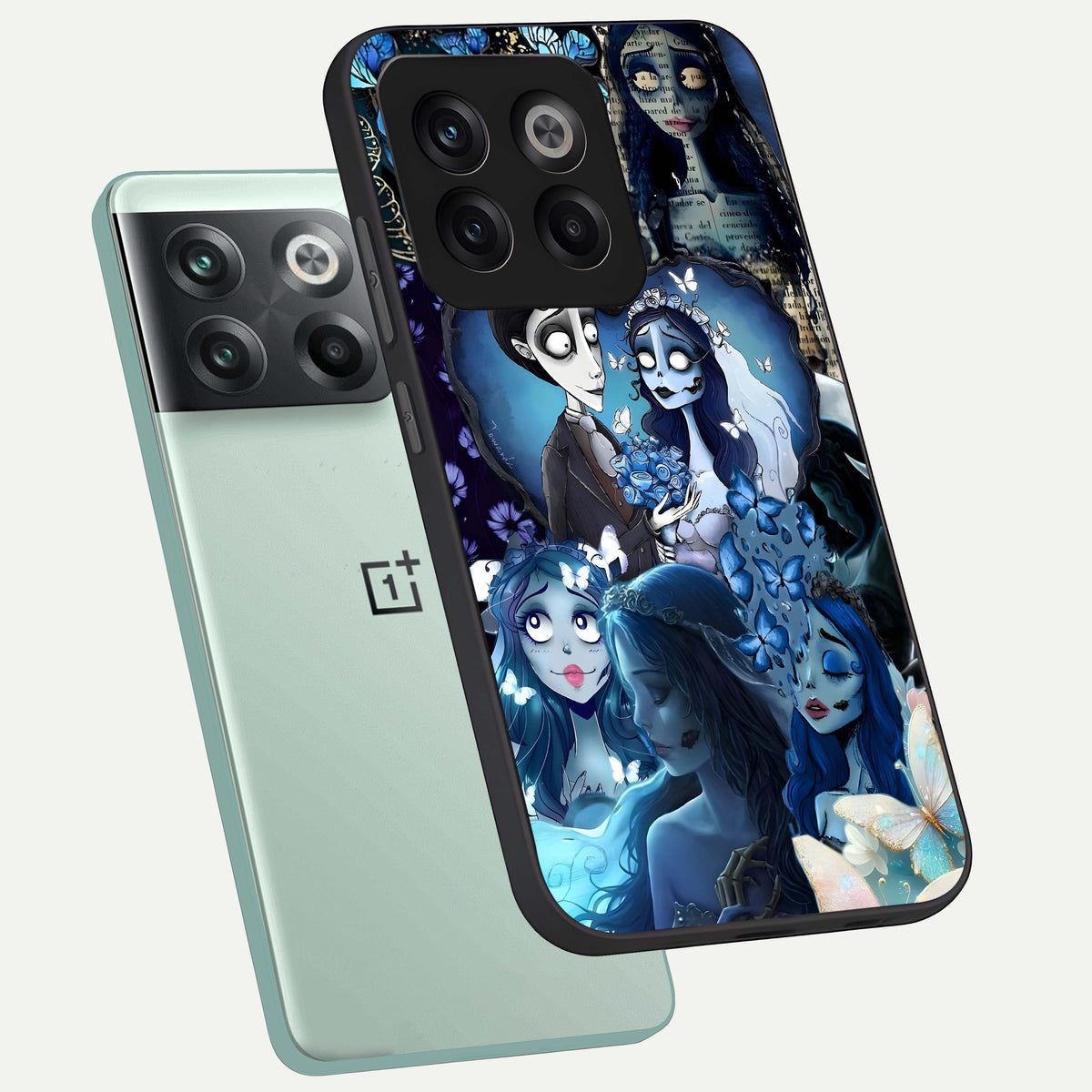  Butterfly Ghost Soul phone case For OnePlus 10T showing premium glass back cover with detailed artwork
