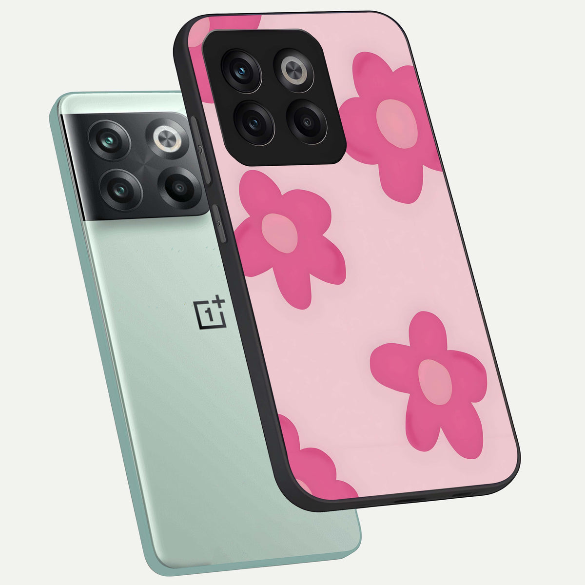  Candy Bloom Dreams phone case For OnePlus 10T showing premium glass back cover with detailed artwork