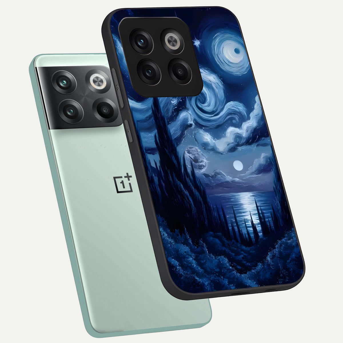  Celestial Dream Van Gogh phone case For OnePlus 10T showing premium glass back cover with detailed artwork