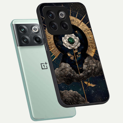  Celestial Lotus Morang phone case For OnePlus 10T showing premium glass back cover with detailed artwork