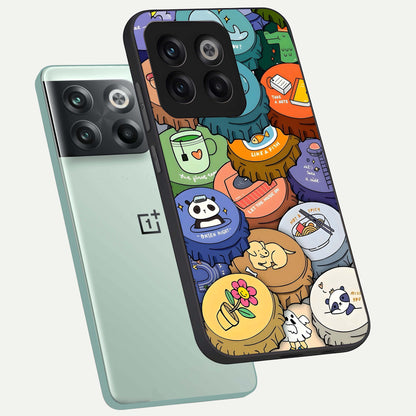  Coins Patterns phone case For OnePlus 10T showing premium glass back cover with detailed artwork