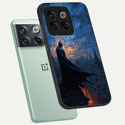  Dark Knight Dusk phone case For OnePlus 10T showing premium glass back cover with detailed artwork