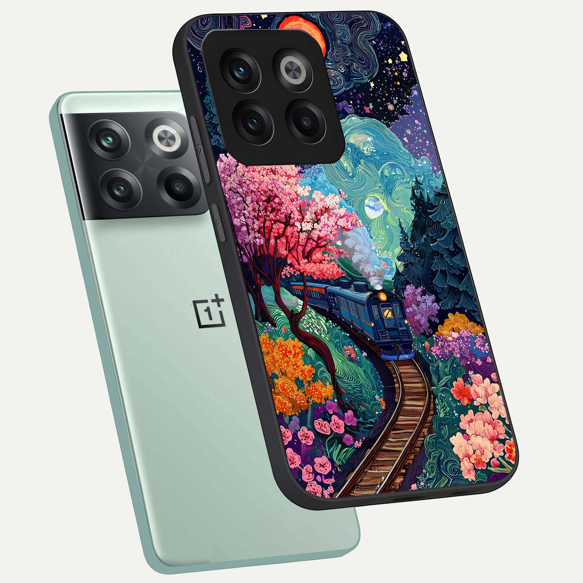  Digital Art phone case For OnePlus 10T showing premium glass back cover with detailed artwork