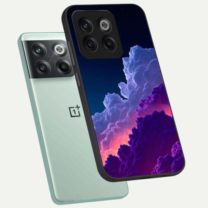  Dreamy Cloud Skies phone case For OnePlus 10T showing premium glass back cover with detailed artwork