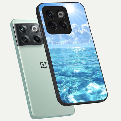  Endless Ocean Horizon phone case For OnePlus 10T showing premium glass back cover with detailed artwork