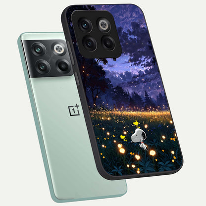  Firefly Meadow Magic phone case For OnePlus 10T showing premium glass back cover with detailed artwork
