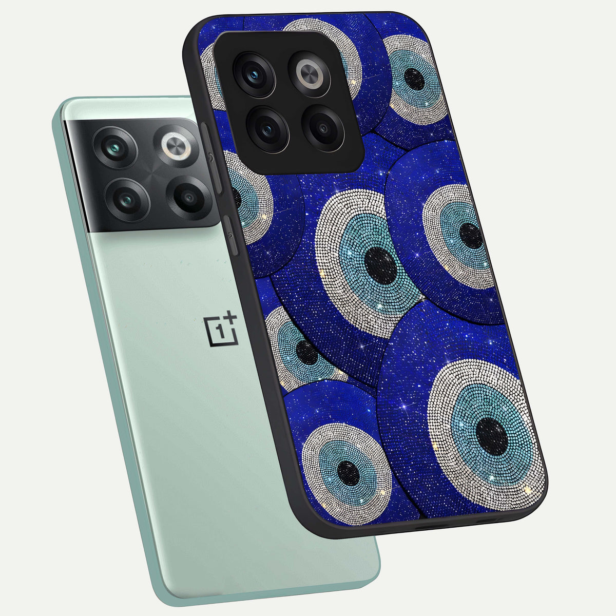  Galaxy Eye Flow phone case For OnePlus 10T showing premium glass back cover with detailed artwork