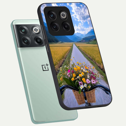  Golden Field Journey phone case For OnePlus 10T showing premium glass back cover with detailed artwork