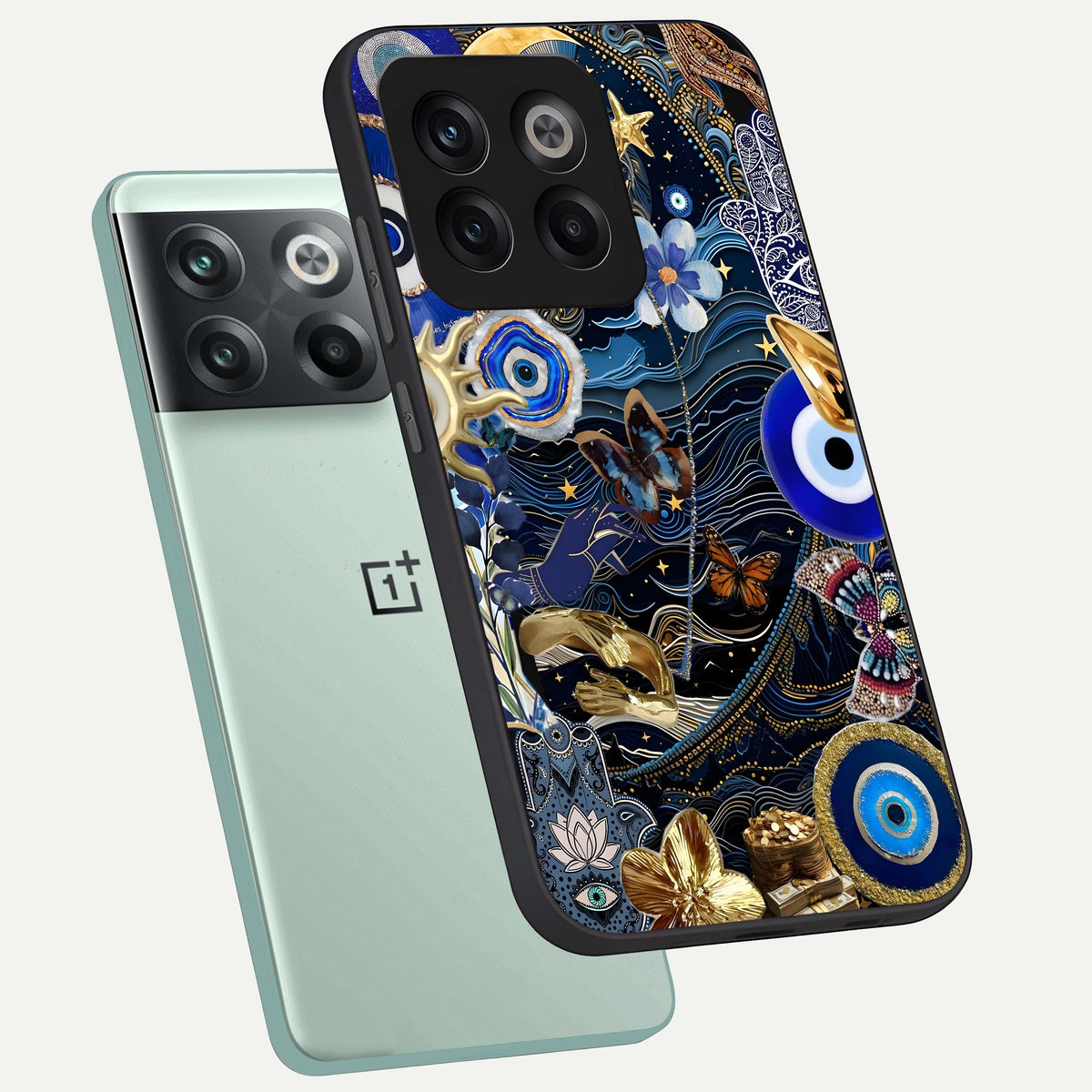  Golden Moon Magic phone case For OnePlus 10T showing premium glass back cover with detailed artwork