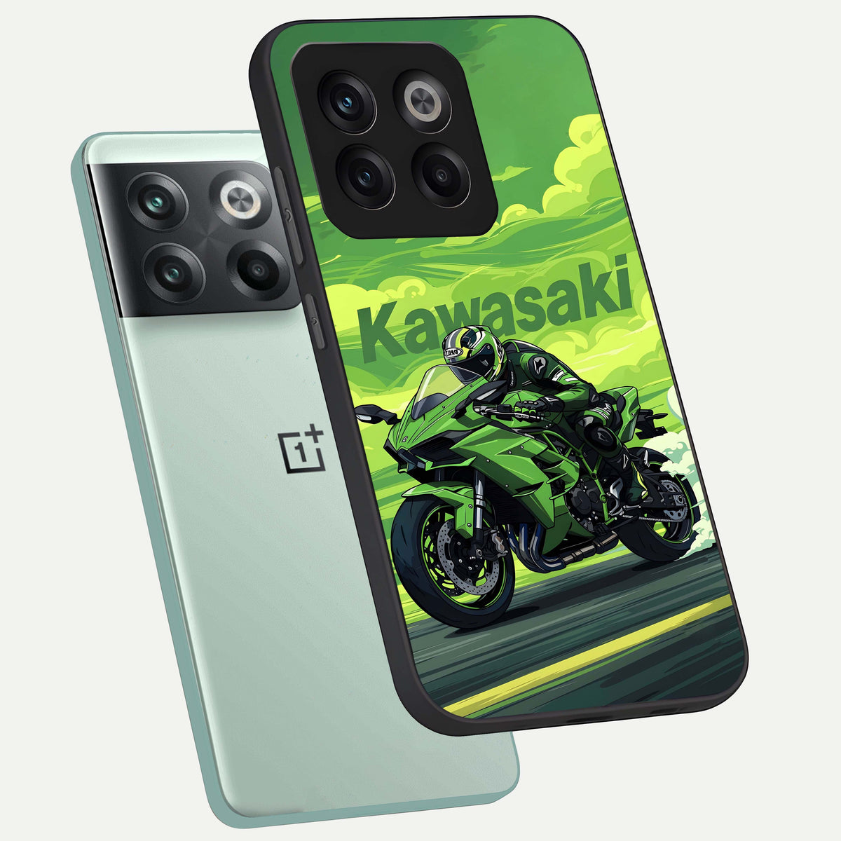  Greenery Sky phone case For OnePlus 10T showing premium glass back cover with detailed artwork