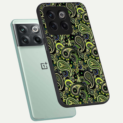  Green Lemon phone case For OnePlus 10T showing premium glass back cover with detailed artwork
