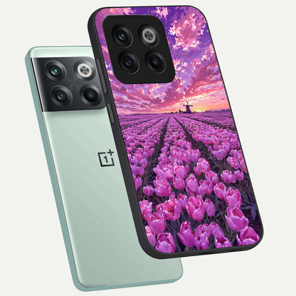  Lavender Dream Skies phone case For OnePlus 10T showing premium glass back cover with detailed artwork