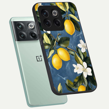  Lemon Dream Garden phone case For OnePlus 10T showing premium glass back cover with detailed artwork