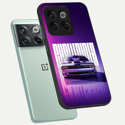  Midnight Muscle Ride phone case For OnePlus 10T showing premium glass back cover with detailed artwork
