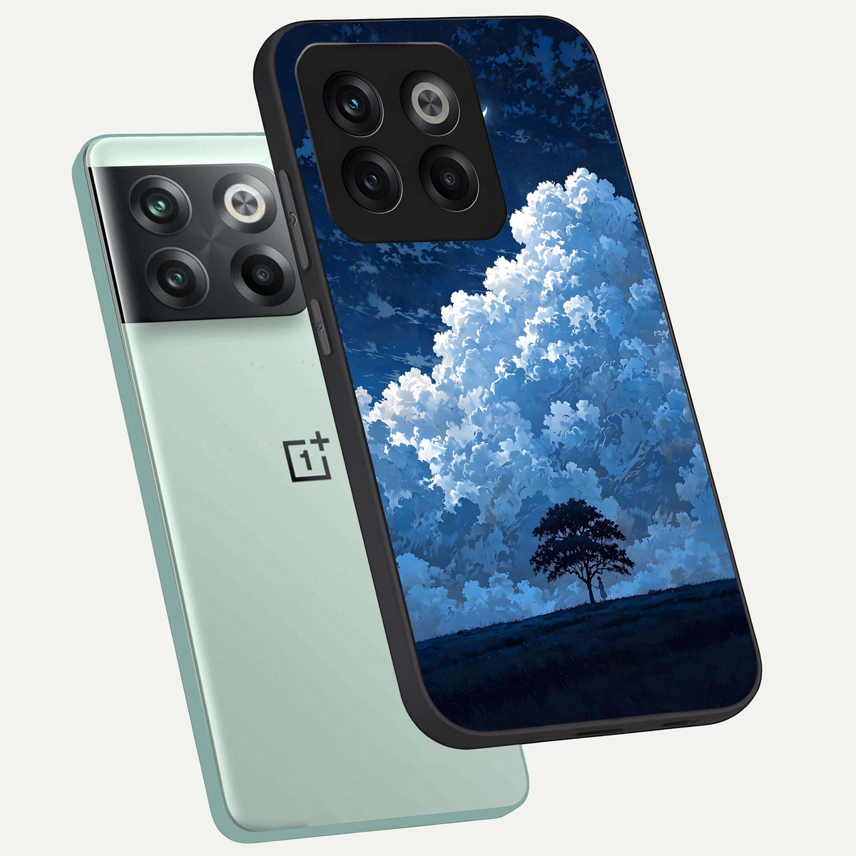  Midnight Sky Serenity phone case For OnePlus 10T showing premium glass back cover with detailed artwork