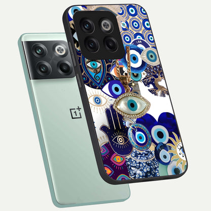  Mystic Charm Eye phone case For OnePlus 10T showing premium glass back cover with detailed artwork