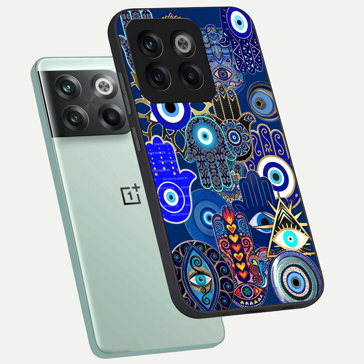  Mystic Palm Guard phone case For OnePlus 10T showing premium glass back cover with detailed artwork