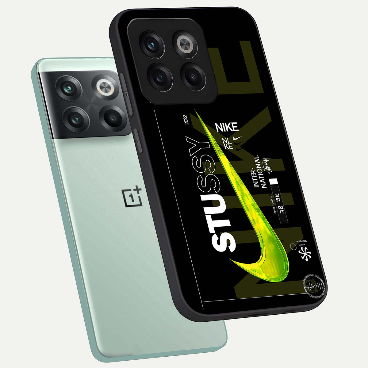  Neon Street Edition phone case For OnePlus 10T showing premium glass back cover with detailed artwork