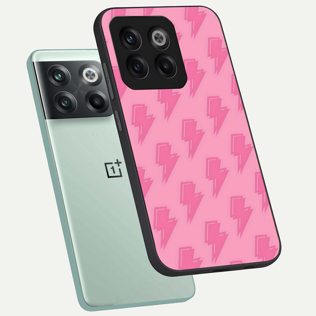  Pink Moo Magic phone case For OnePlus 10T showing premium glass back cover with detailed artwork