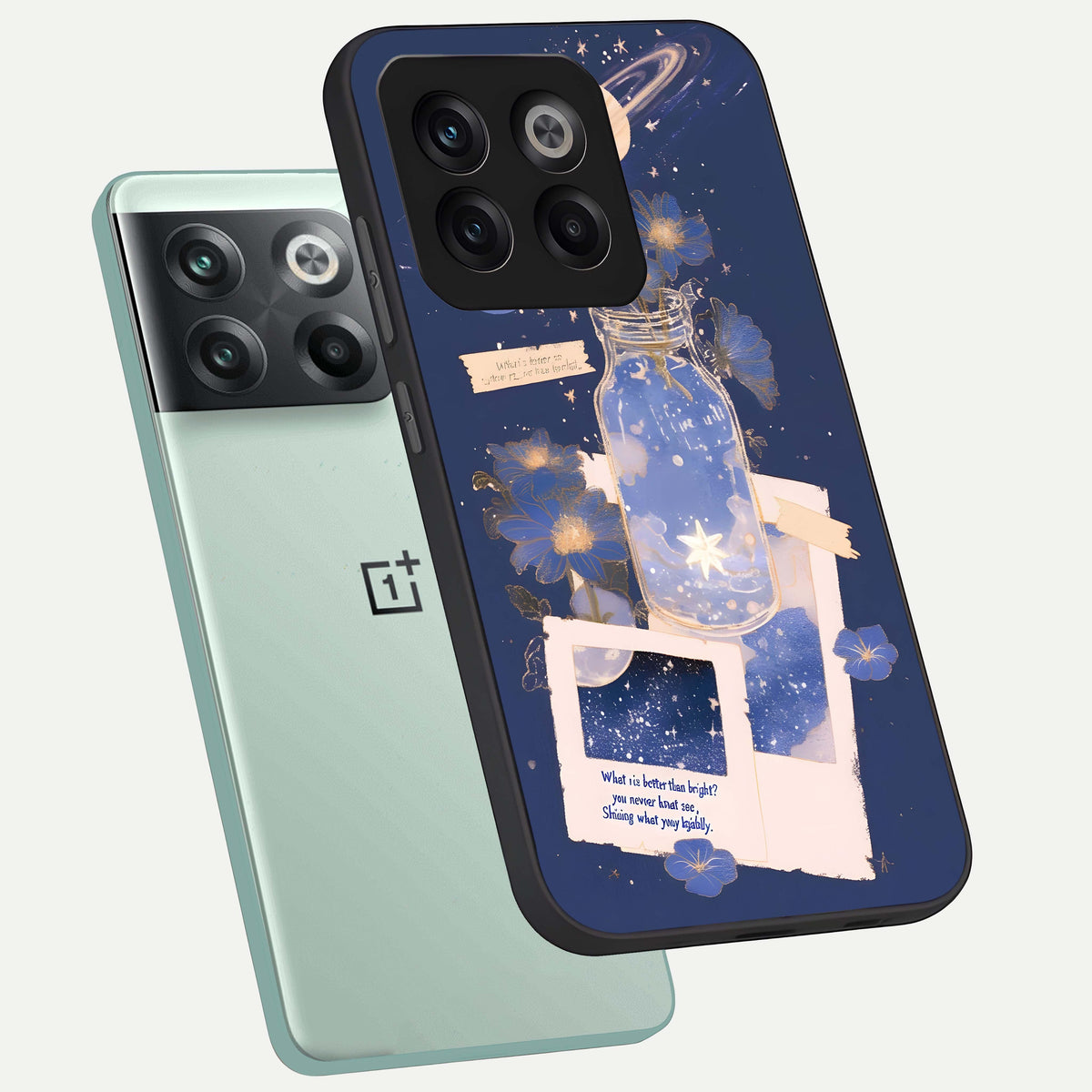  Starlit Cosmic Jar phone case For OnePlus 10T showing premium glass back cover with detailed artwork