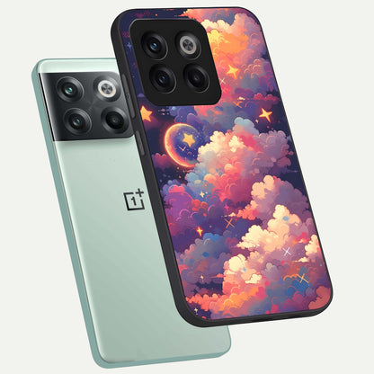 Starlit Dream Clouds phone case For OnePlus 10T showing premium glass back cover with detailed artwork