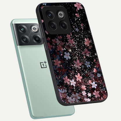  Starlit Flower Dreams phone case For OnePlus 10T showing premium glass back cover with detailed artwork