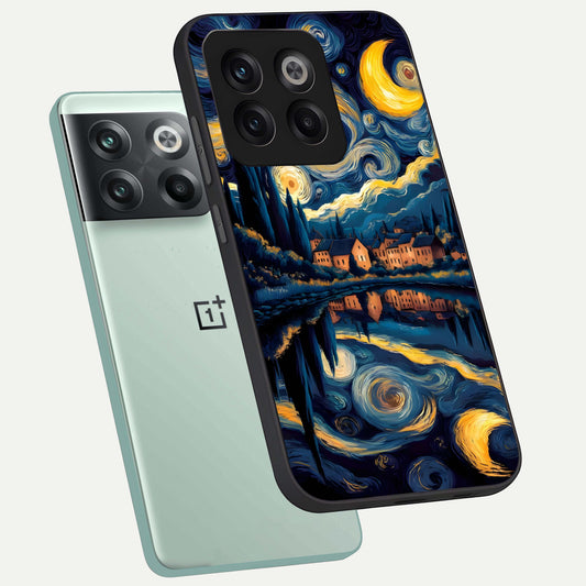  Starry Sky Serenity phone case For OnePlus 10T showing premium glass back cover with detailed artwork