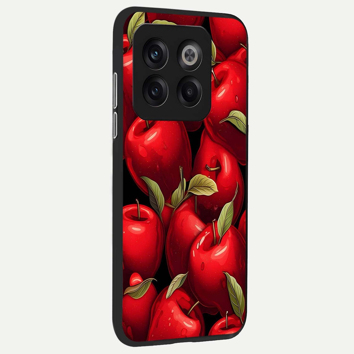  Apple Pattern back cover For OnePlus 10T slim fit glass case with vibrant aesthetic design
