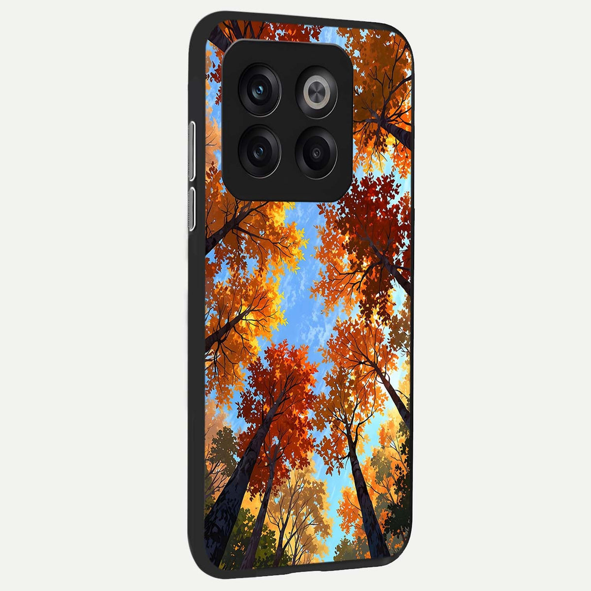  Autumn Sky Rise back cover For OnePlus 10T slim fit glass case with vibrant aesthetic design
