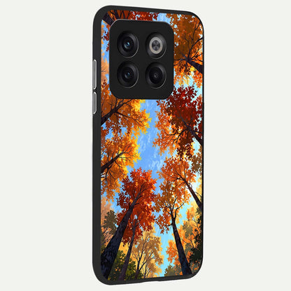  Autumn Sky Rise back cover For OnePlus 10T slim fit glass case with vibrant aesthetic design