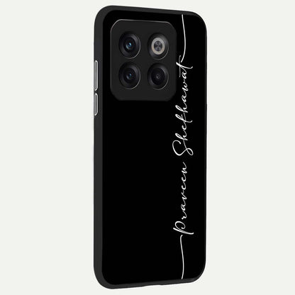  Black Tune Custom Name back cover For OnePlus 10T slim fit glass case with vibrant aesthetic design