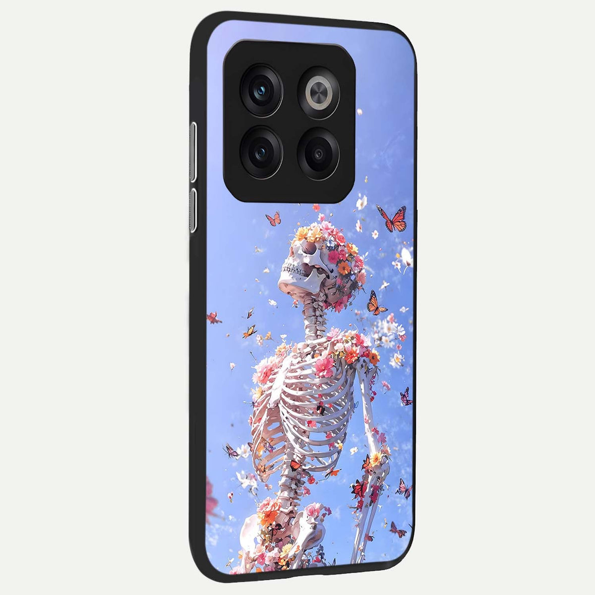  Bloom Beyond Bones back cover For OnePlus 10T slim fit glass case with vibrant aesthetic design