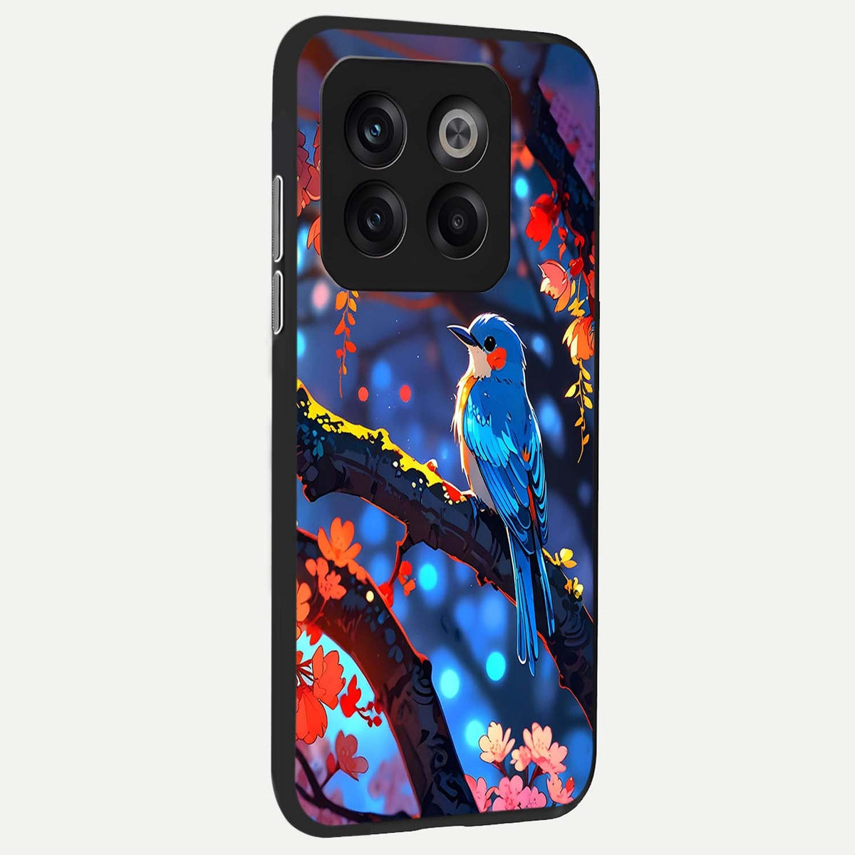  Blooming Water Drift back cover For OnePlus 10T slim fit glass case with vibrant aesthetic design