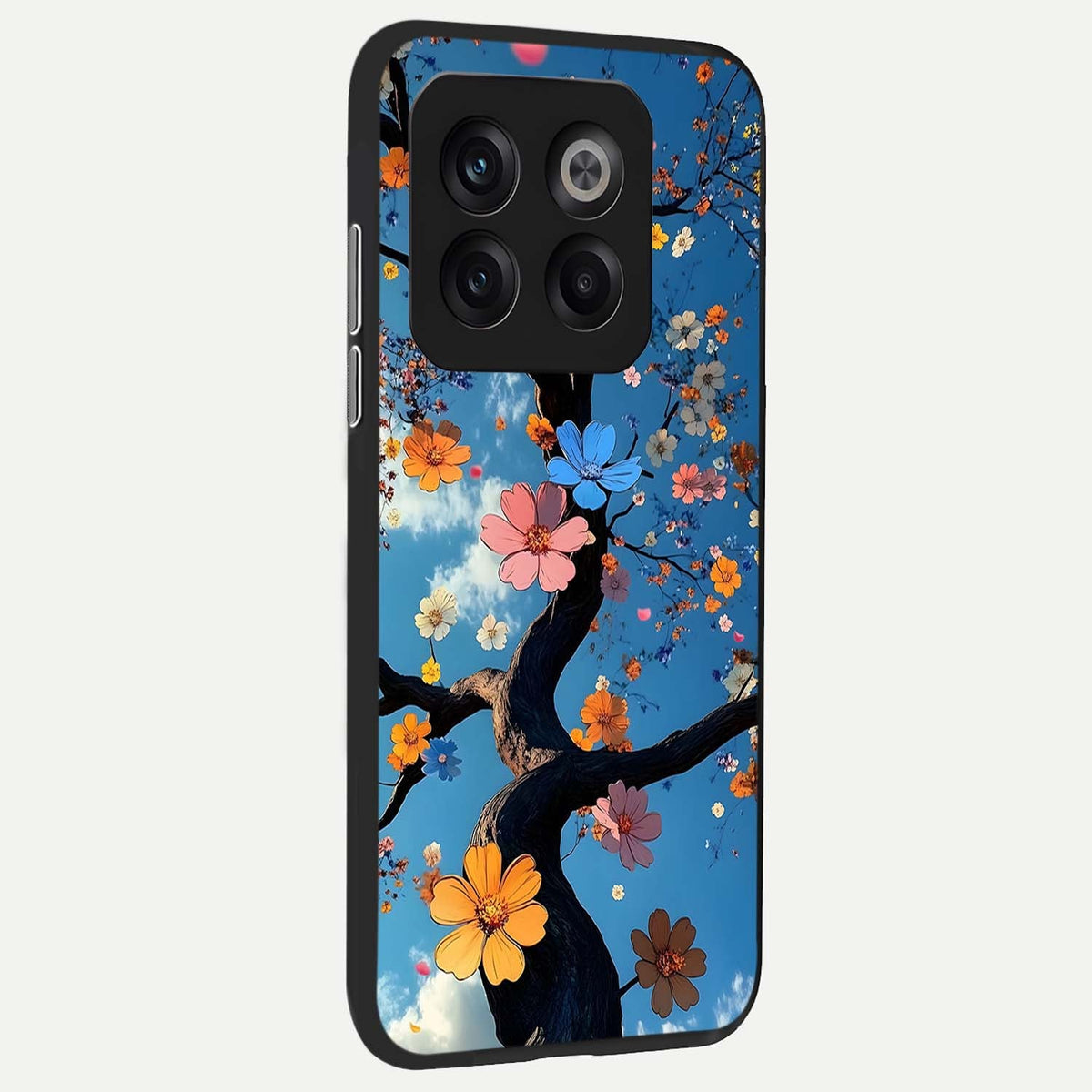  Blossom Dream Sky back cover For OnePlus 10T slim fit glass case with vibrant aesthetic design