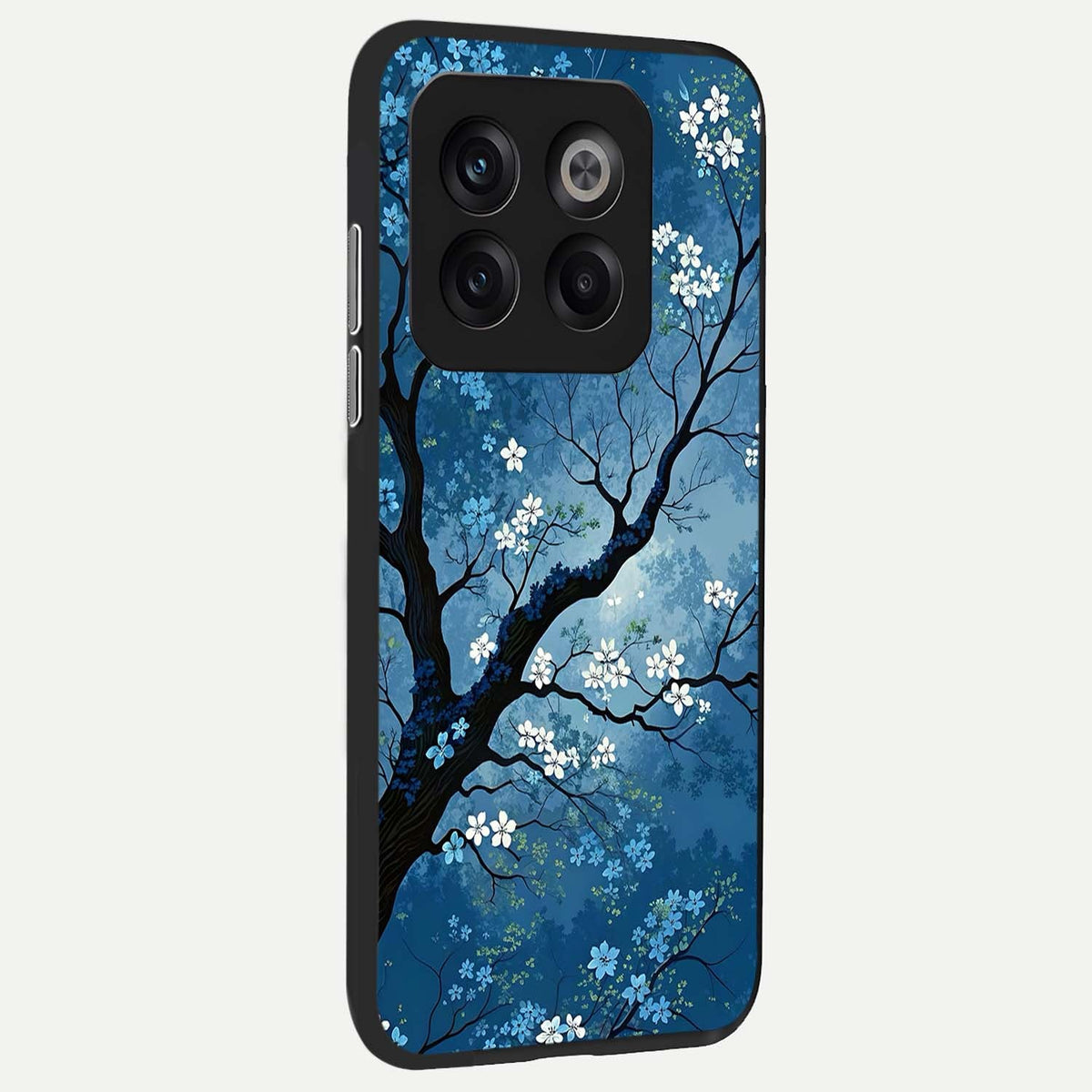  Blue Tree Serenity back cover For OnePlus 10T slim fit glass case with vibrant aesthetic design