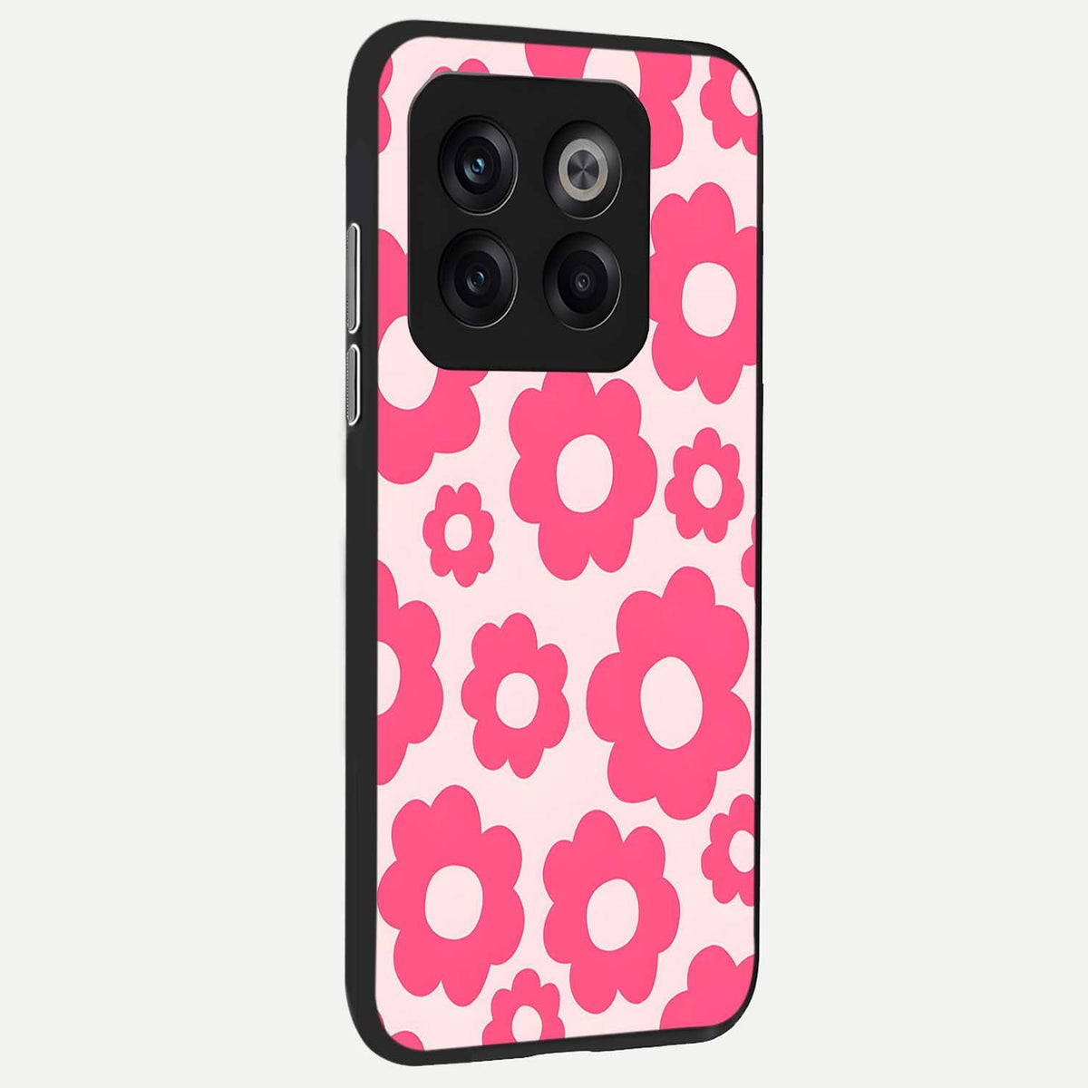  Blush Flower Pop back cover For OnePlus 10T slim fit glass case with vibrant aesthetic design