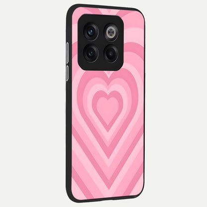  Blush Heart Waves back cover For OnePlus 10T slim fit glass case with vibrant aesthetic design